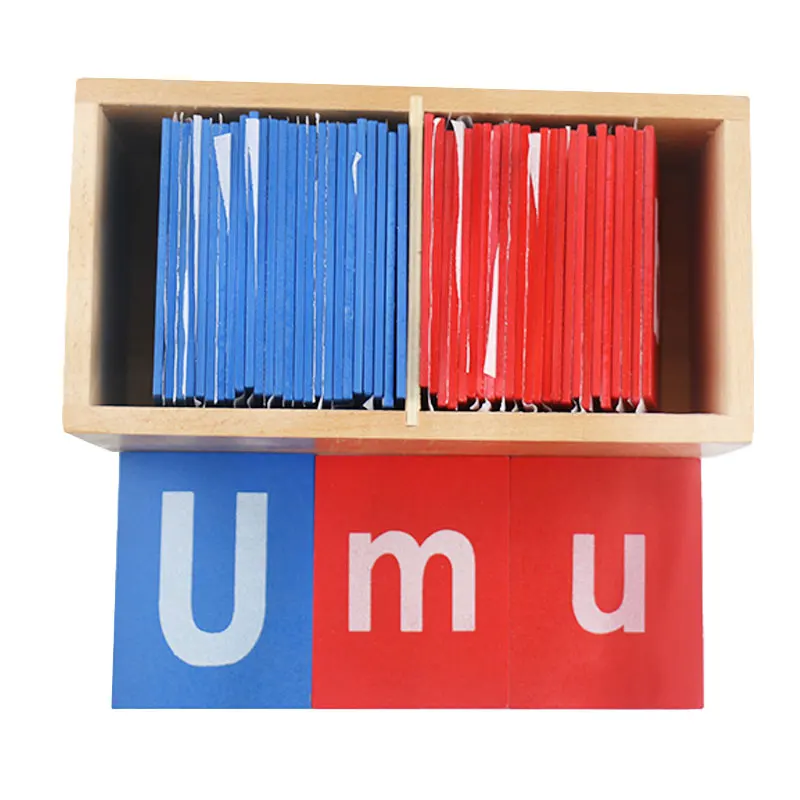 Wooden Montessori Toys Baby Little Red And Blue Sandpaper Letters Educational Early Learning Toys F
