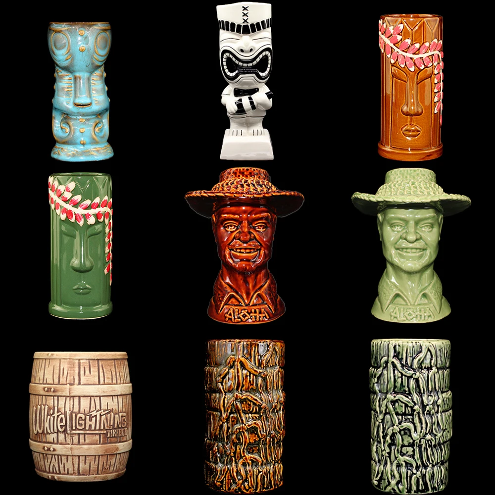 Гавайские кружки Tiki 1 шт. Коктейльная чашка пивные винные керамические отлично