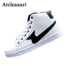 Мужская обувь; повседневная обувь с высоким берцем; мужские кроссовки; ботильоны на шнуровке спереди; брендовая Качественная мужская водонепроницаемая обувь на плоской подошве; zapatos hombre