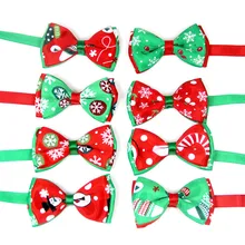 

Dog Christmas Pets Accessories Dog Collar Cats Bow Knot Multi Design Snow Printed Bow Ties Adjustable Puppy Dogs Collar Bow Tie