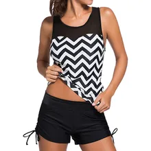 Женский раздельный купальник-танкини из двух частей с шортами для мальчиков, женский купальник-бикини, бикини