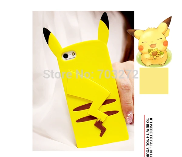 

Cute 3D Cartoon Pocket Monsters Pika Soft Silicone Case For iPhone 7 6 6S Plus 5 5S SE Phone Cases Fundas Rubber Covers