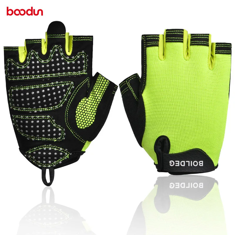 Boodun Gym Weightlifting Gloves Body Building Half Finger Breathable Fitness Gloves Anti-Slip Sports Training Gloves