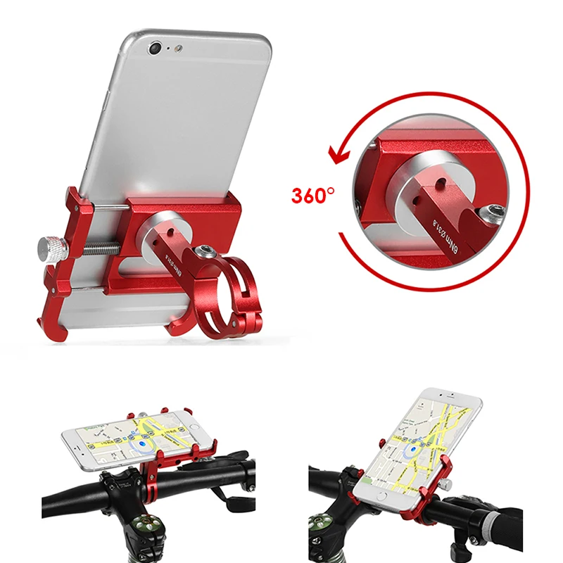 Vmonv Алюминиевый держатель для телефона для мотоцикла, велосипеда, для iPhone, Регулируемый универсальный держатель для велосипеда, мобильного телефона, gps, крепление на руль, зажим, подставка