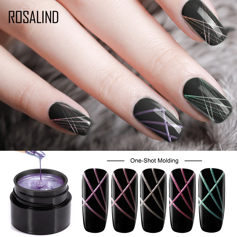 Гель-лак ROSALIND для ногтей, металлический гель-паук, гибридные лаки для росписи ногтей, УФ Гель-лак, дизайн для ногтей, замачиваемый 5 мл, праймер