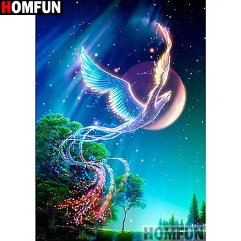 

HOMFUN Full Square/Round Drill 5D DIY Diamond Painting "Moon phoenix" 3D Embroidery Cross Stitch 5D Home Decor A13582