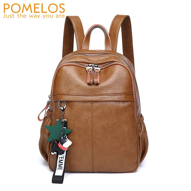 

POMELOS Women Preppy Style Leather Backpack Female Travel Backpacks Back Pack School Bag For Girls Softback Rucksack Backpacks