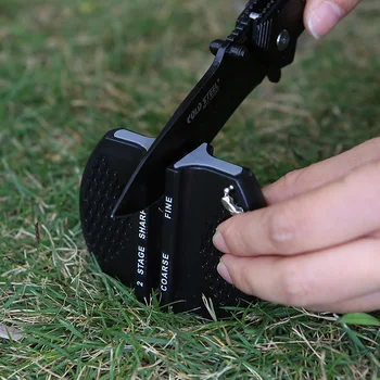 

RISAM 2 Stages Sharpening Ceramic Sharpener and Carbide Sharpener Mini Pocket Outdoor Camping Hiking mini edc knife Sharpening