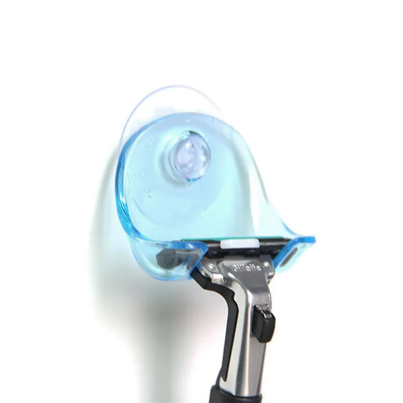 

1 Pcs Clear Plastic Shaver Holder Storage Hanging Rack Bathroom Razor Holder Suction Cup Shelf Organizer Accessories Tools
