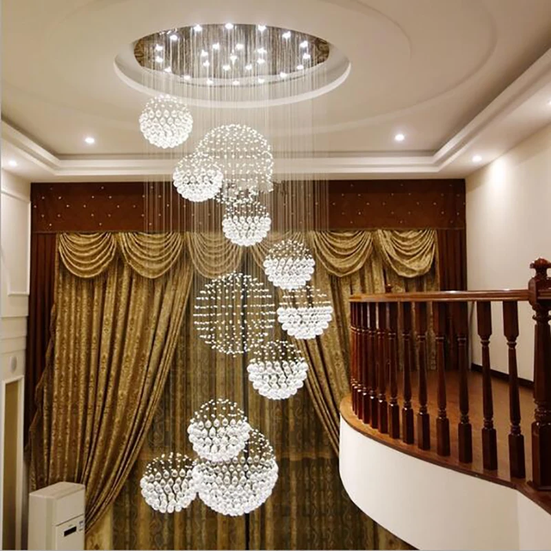 

Jmmxiuz Hot sale new spiral LED crystal chandelier K9 lustre de cristal after sale the estar do lobby escadas+free shipping