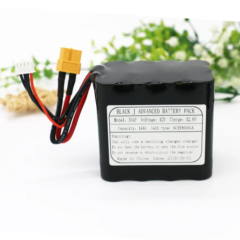 KLUOSI UAV Li-ion Battery 11.1V/12.6V 14Ah 3S4P 12V Battery Use Single Cell NCR18650GA Combination Suitable for Various Drone