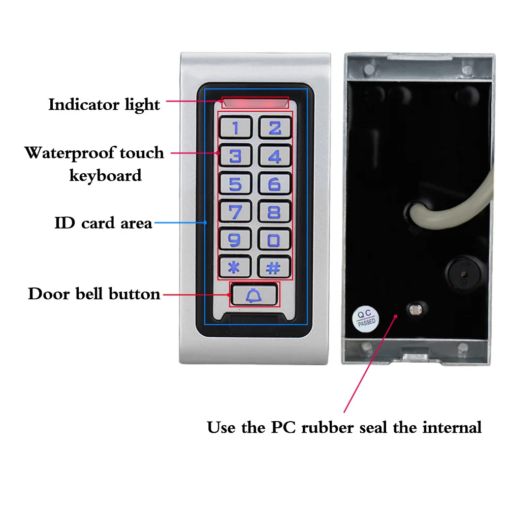 Автономный Металл RFID Клавиатура доступа WG26 Близость 125 кГц Reader IP68