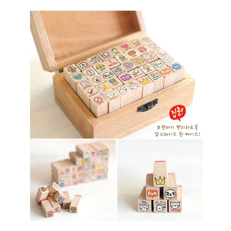 12 Pcs/Set Mini Cute Cat DIY Wooden Rubber Stamp Set Crafts Handmade Decal Scrapbooking Photo Album Gift for Children