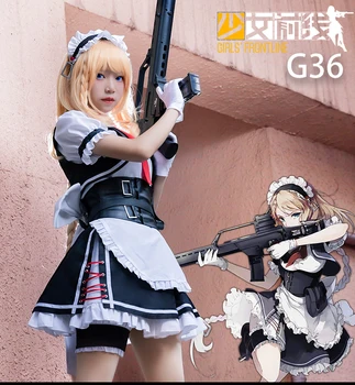 

[JUN.STOCK] 2018 Game Girls Frontline G36 Maid Outfit/Dress Cosplay Costume Full Set For Women Halloween Carnival Free Shipping.