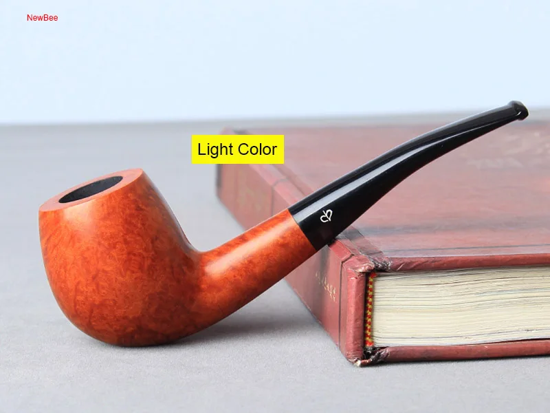 ft2-Briar Wood Tobacco Pipe 9mm Activated Carbon Bent Type Arylic Mouthpiece 148mm Length