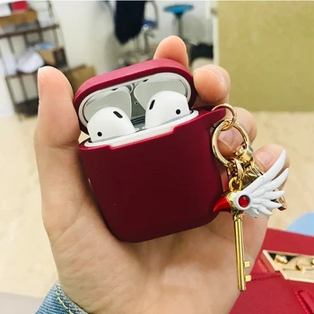 

Cute Girl Decorative Silicone Case for Apple Airpods 1 2 Case Bag Protective Cover Bag Bluetooth Earphone Case Box with Key ring
