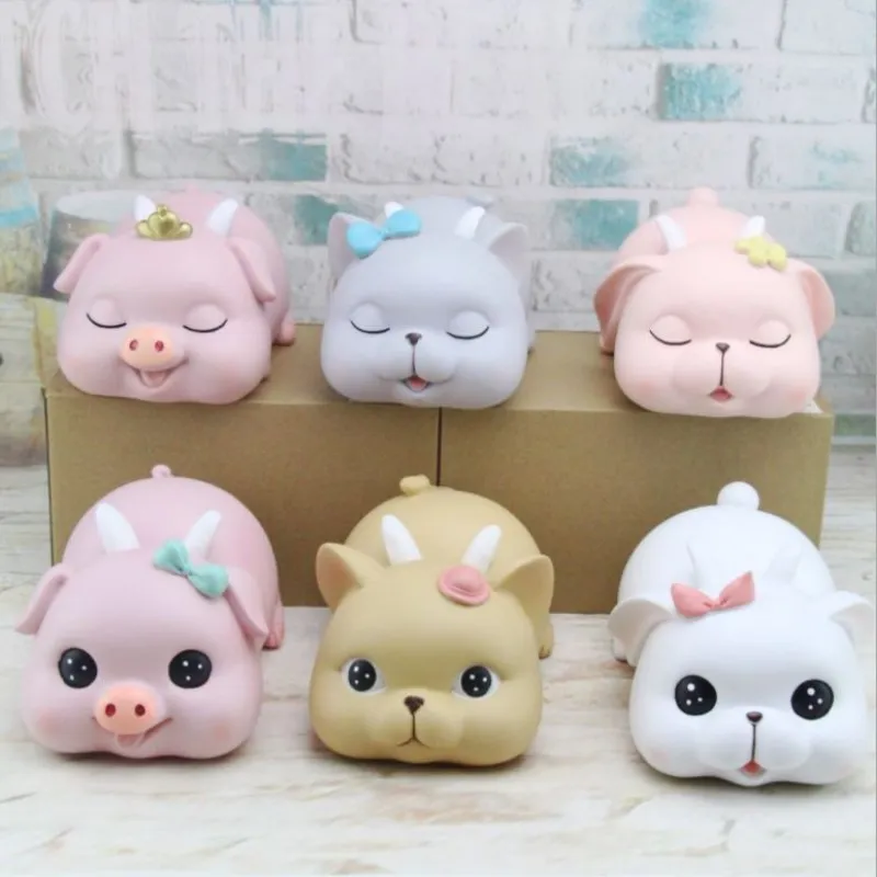 

Creative Pig Cat Rabbit Baby Piggy Bank Money Box Large Capacity Piggy Bank Cartoon Resin Craft Gift Home Decoration