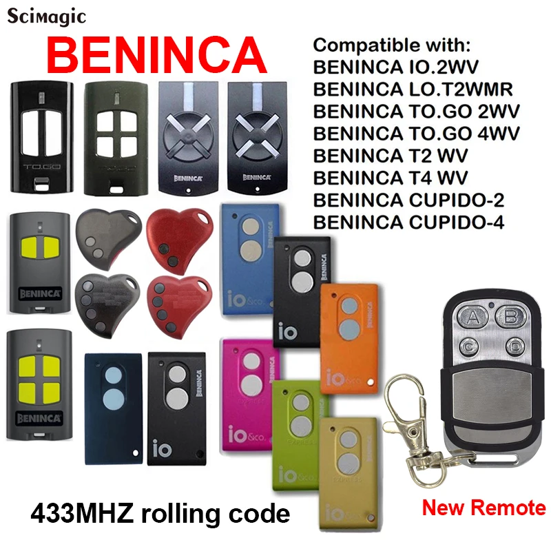 

1pcs Beninca TO GO 2WV 4WV remote control Garage door opener rolling code remote garage BENINCA door control 433.92mhz remote