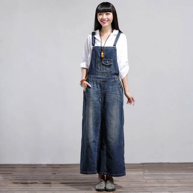 overall long dress denim