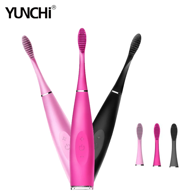 Sonic Silicone Electric Toothbrush Flexible Bristle Precision 360 Degree Dental Clean IPX7 Waterproof  Tooth Brush USB Charging