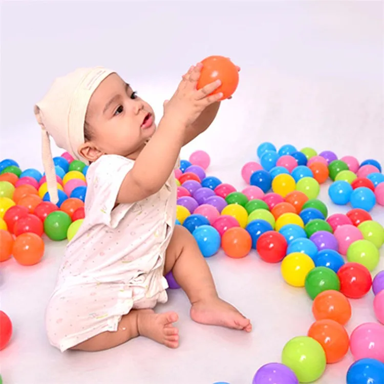 100 шт/партия Экологичные красочные мягкие пластиковые шарики океана 5,5 см диаметр плавать играть волны океана мячи для сухого бассейна игрушки для малышей