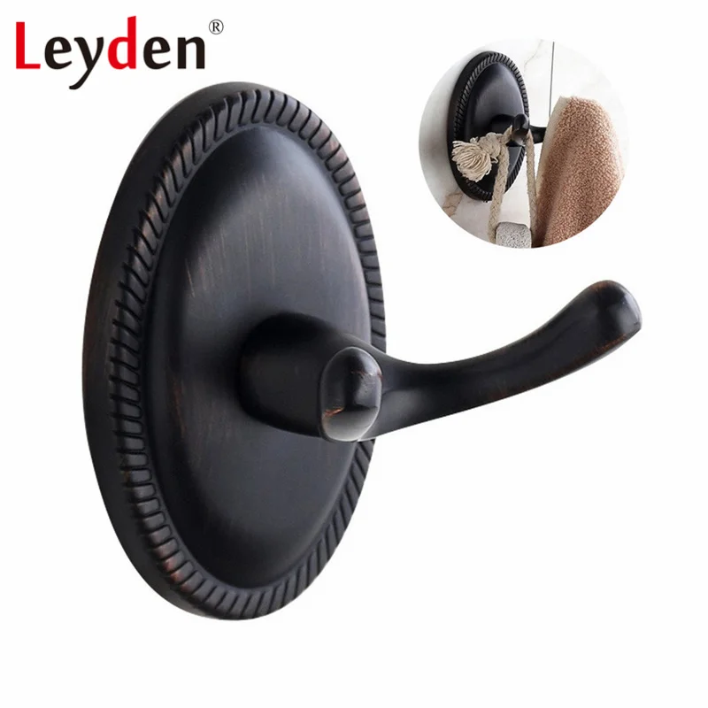 Leyden ORB Round Base Hanging Hook Wall Mounted Clothes Hook Brass
