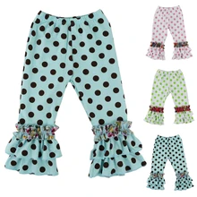 Леггинсы; Новое поступление; яркие леггинсы в горошек для девочек; леггинсы для малышей; От 1 до 6 лет Детские брюки; Детские расклешенные штаны для девочек