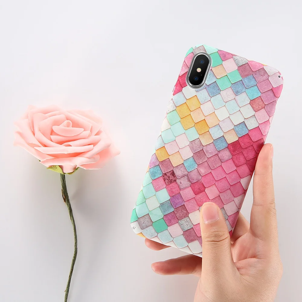 

KISSCASE Case For iPhone X Xr Xs Xs Max 3D Relief Colorful Back Patterned Cases For iPhone 8 7 6s 6 Plus 5s 5 SE Cover Fundas