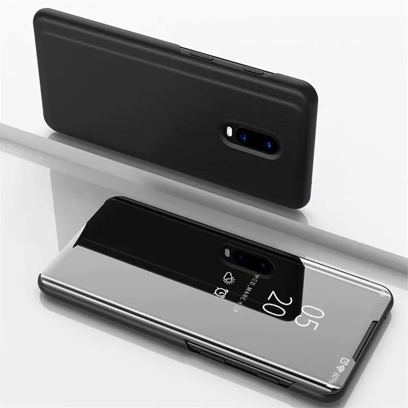 

For Oppo R17 Smart Mirror Flip Case For Oppo R 17 RX17 Pro Luxury Electroplate Clear View Holder Phone Cover Bag (XS0320)