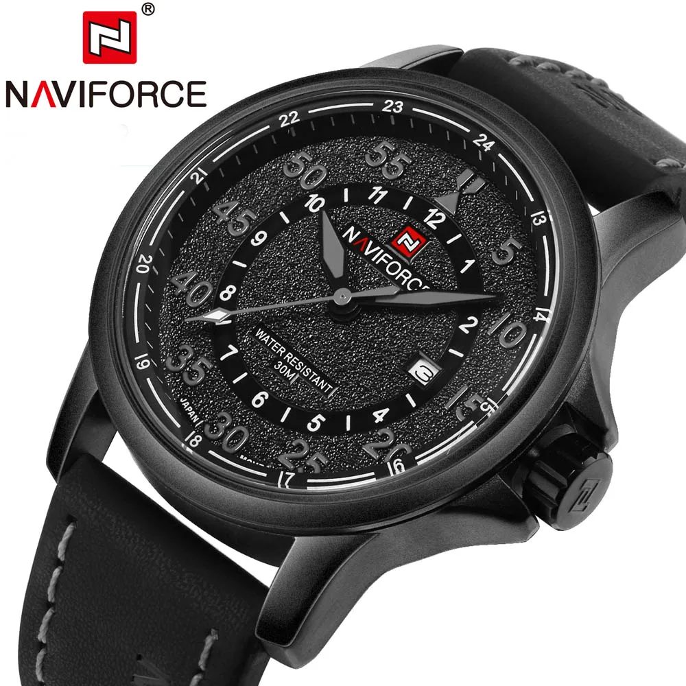 

2016 NAVIFORCE Top Luxury Brand Military Watches Men Quartz Analog Leather Clock Man Sports Watches Watch Men Relogios Masculino