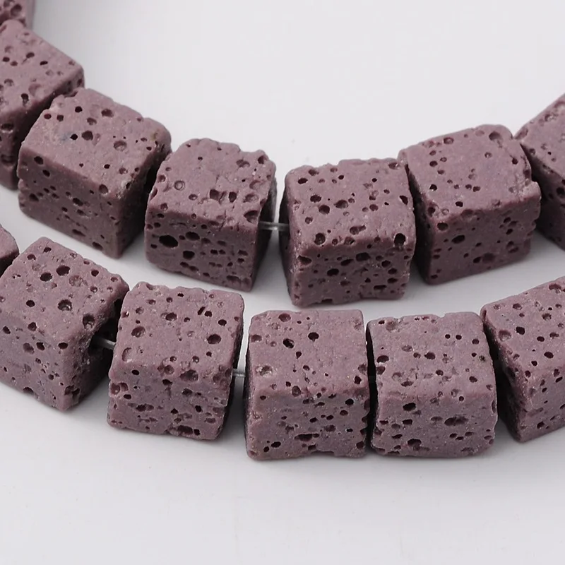8x8x8 мм синтетический Lava бисер Полу ювелирные изделия бисер свободные каменные нити куб окрашенный для Diy ювелирных изделий - Цвет: Purple