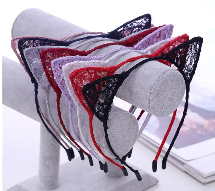 

10PCS Stylish Girls Cat Ears Hair Accessories Headband Children Baby Hair band Sexy Lace Ears Prom Party Hair Band *new*