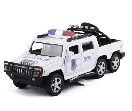 Горячая 1:32 шестиколесная Hummer сплава Полиция внедорожных игрушечные машины Звук Свет задерживаете игрушечный танк автомобилей для детей Подарки - Цвет: 4