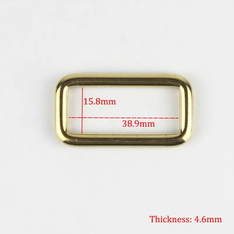 Solid brass square ring buckles cast seamless rectangle rings leather craft bag strap buckle garment belt luggage purse DIY