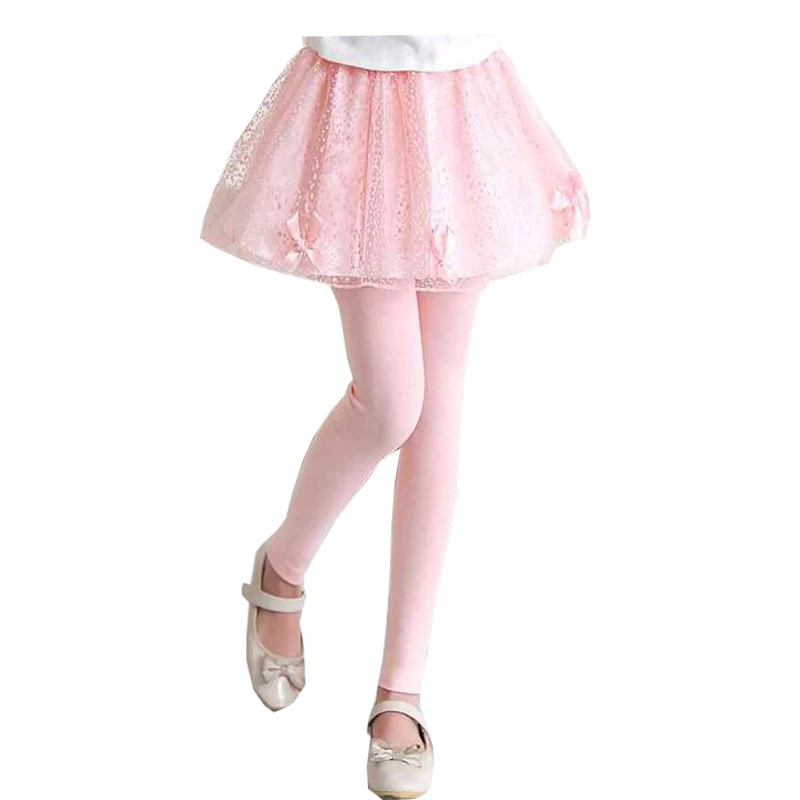 Весенние леггинсы для девочек, юбка-брюки, детская одежда, детская одежда, Милая юбка принцессы с бантом, штаны, одежда для девочек - Цвет: Розовый