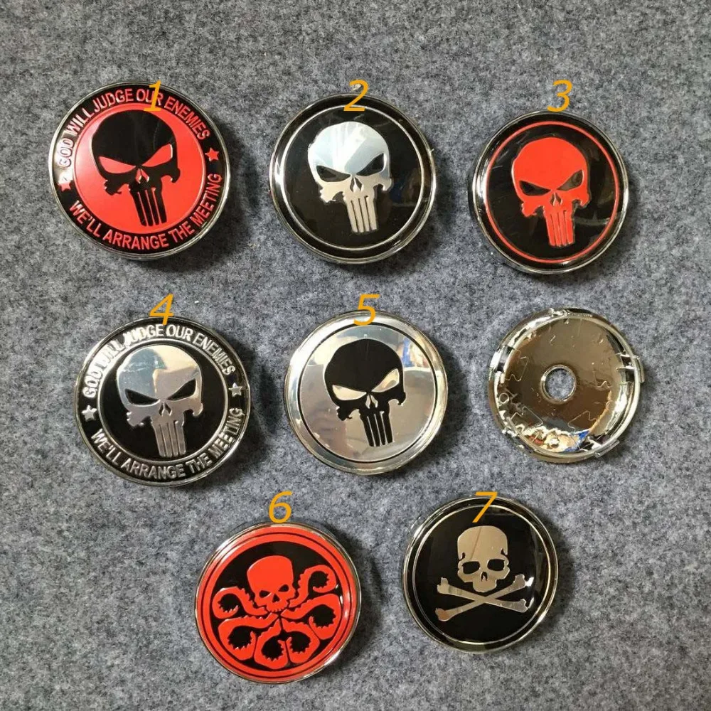 

60MM PUNISHER MMJ OCTOPUS LOGO Skull emblem Wheel Center Cap for c6 sline