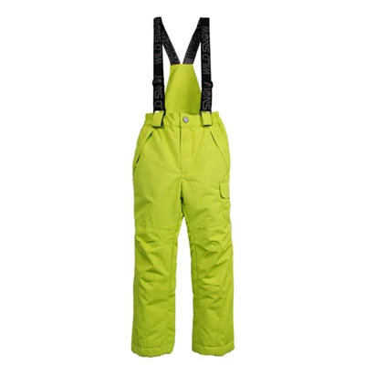 Зимняя верхняя одежда для детей; теплые лыжные брюки; спортивные водонепроницаемые ветрозащитные брюки для мальчиков и девочек; детские комбинезоны; брюки - Цвет: Цвет: желтый