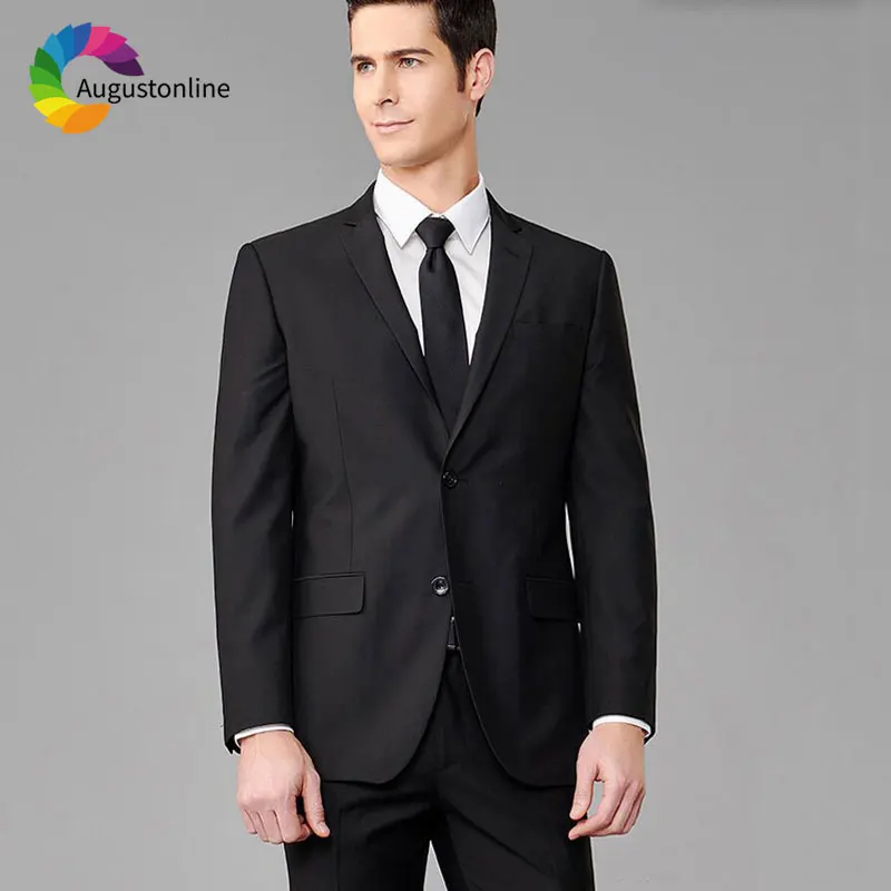 Formal Business Black Men Suits Pants 2Pieces Tailored Wedding Suits Custom Made Groom Tuxedos Slim Fit Prom Best Man Blazers business men suits for wedding suits bridegroom prom blazer slim fit formal custom made tuxedo ternos traje hombre 2pieces