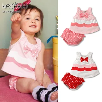 

KACAKID Children Sets Cute Girl Bow Tshirt+ Shorts Sweet Polka Children Girl Sets Lovely Cotton Comfortable Baby Girl Set Ka3221