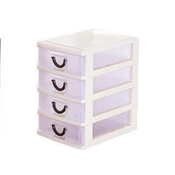 Бытовая коробка для хранения, пластиковая Косметическая разделенная коробка для шкафа, для спальни, отделочные стеллажи для ювелирных изделий - Цвет: White 4 layers