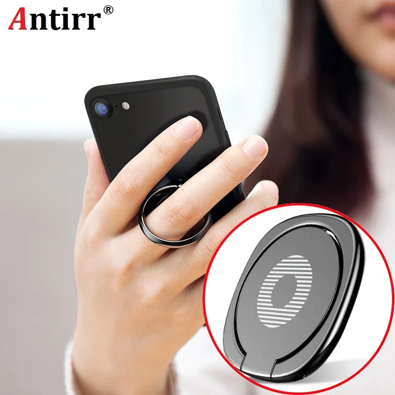 

360 Degree Rotating Metal Finger Ring Holder Smartphone Car Bracket Mobile Phone Desk Round Stand Cable Winder for Xiaomi Huawei