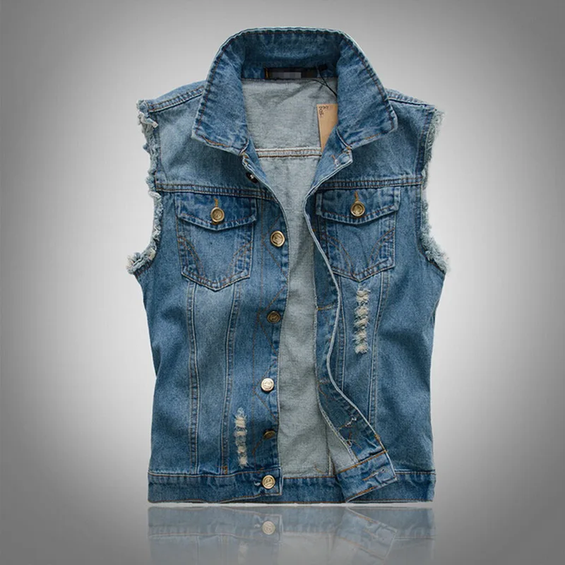 Aliexpress.com : Buy VXO MEN DENIM VEST Men's Frayed Denim Vest Plus Size S 5XL Sleeveless 