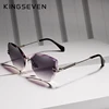 KINGSEVEN-lunettes de soleil sans bords pour femmes, DESIGN tendance, monture en alliage Vintage, marque classique, style de styliste, 2022 ► Photo 1/5