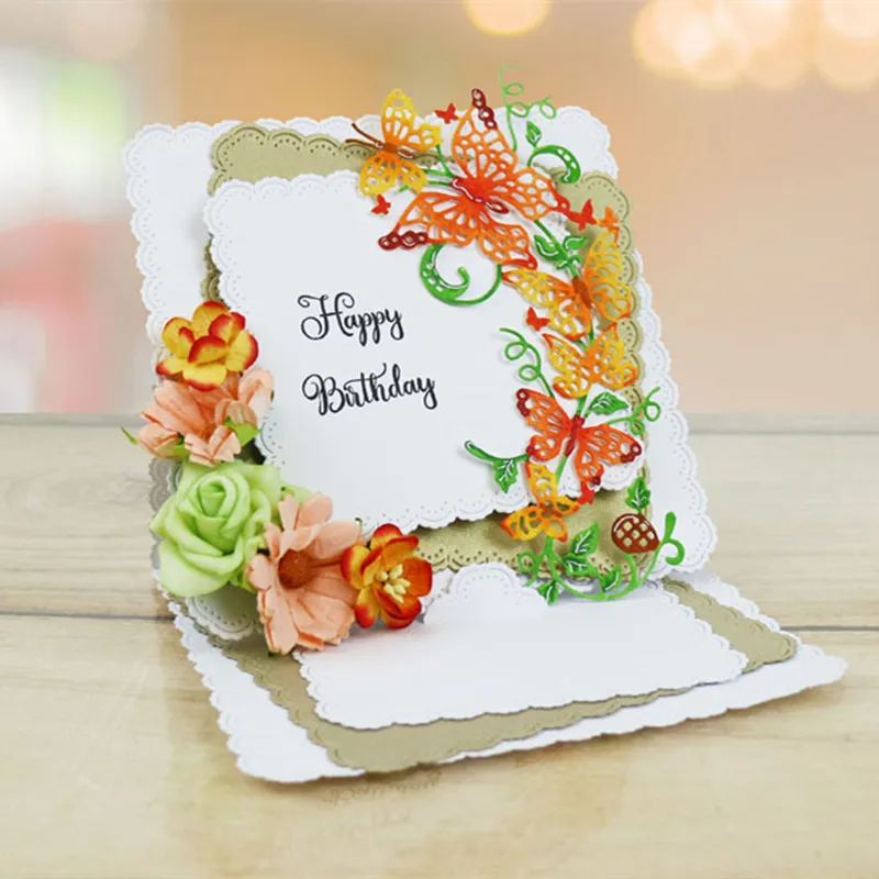 6 шт./компл. Doily Edge квадраты трафарет для резки металла DIY Скрапбукинг Фотоальбом