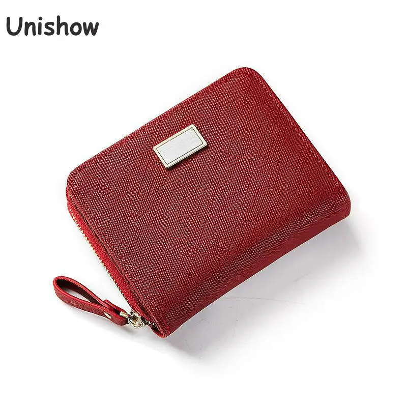 

Unishow Women Wallet Small Zipper Female Purse Brand Designer Cross Pattern Mini Lady Wallet Girl Coin Purse Pocket