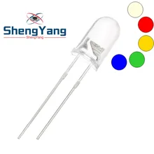 Bulbs Diode Emitting Blue-Light Round Water-Clear Transparent Yellow Green Red White