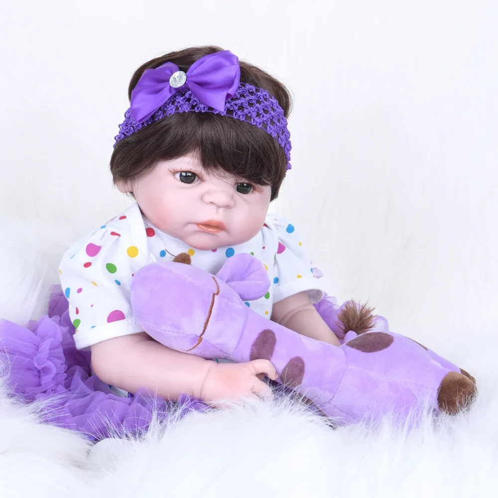 

Full Silicone Vinyl Reborn Baby Doll Realistic Girl Babies Dolls 22 Inch 55cm Lifelike Princess Kids Toy Children Birthday Gift