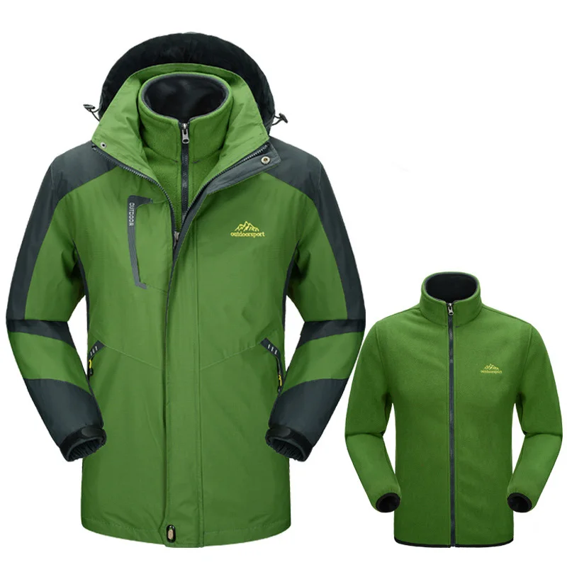 LoClimb 3 в 1 уличная Лыжная походная куртка мужская зимняя водонепроницаемая ветровка для кемпинга треккинга скалолазания Спортивное флисовое пальто, AM166
