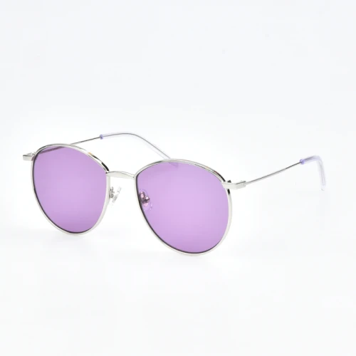 Корейские брендовые дизайнерские классические мужские солнцезащитные очки винтажные круглые Универсальные женские солнцезащитные очки с цветные линзы UV400 Gafas De Sol - Цвет линз: Sliver VS Purple Len
