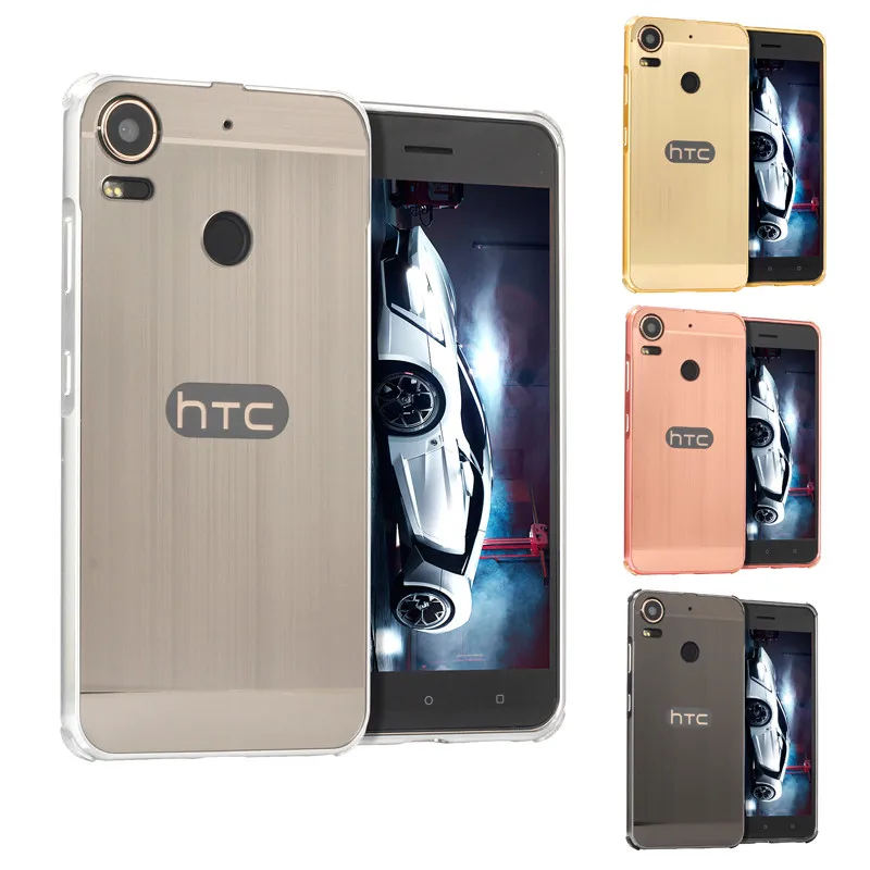 

For HTC Desire 10 Pro Case Plating Metal Frame with Brushed Back Cover Hard Case for HTC Desire 10 Pro 5.5" Shell Protector